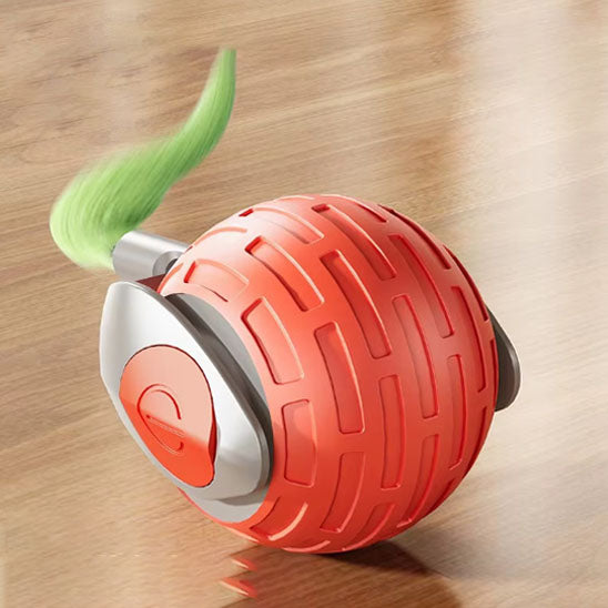jouets interactifs pour chat balle orange electriq
