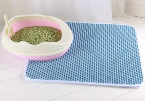 tapis litiere bleu