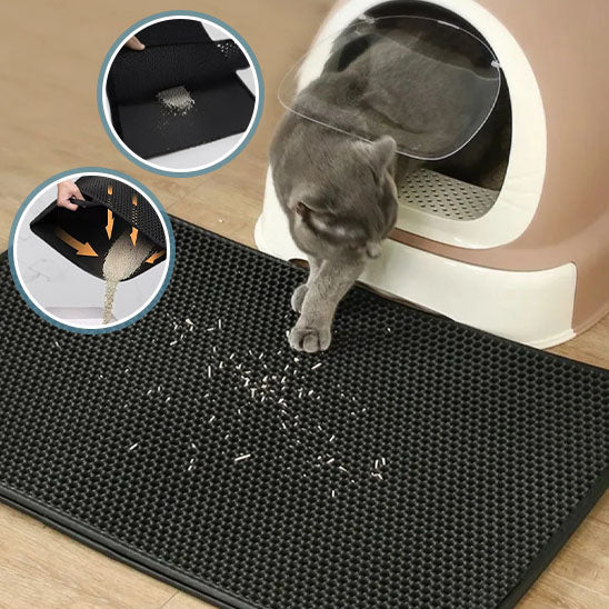 tapis litiere pour chat double couche