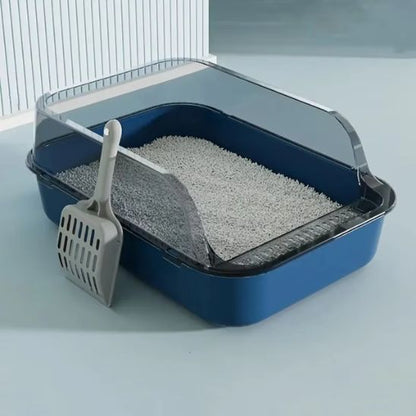 bac litiere chat bleu