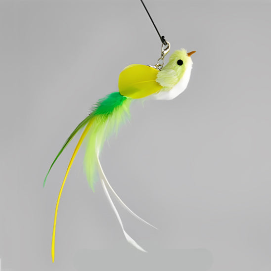 jouets interactifs pour chat oiseau jaune vert