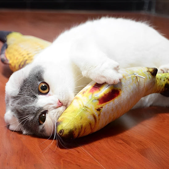 jouets interactifs pour chat poisson jaune