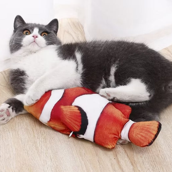 jouets interactifs pour chat poisson rouge